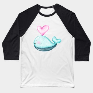 lovely whale in the ocean Baseball T-Shirt